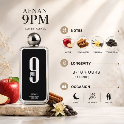 Afnan 9 PM EDP 100 ML Hombre Tester