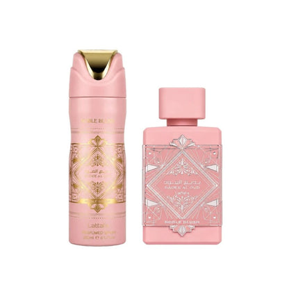 Lattafa Set Badee Al Oud Noble Blush EDP 100 ML + Deo Spray 200 ML Mujer